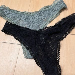 Aerie high leg lace thong bundle